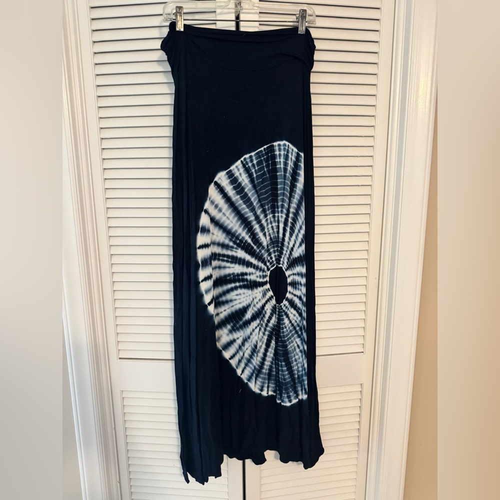 Design History Black Maxi Skirt with Tie-Dye detail  Size XL